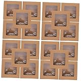 SOLUSTRE 20 Stück Boxen Fenster Kuchen Box Mini Donuts Keksbehälter Dessertbehälter Brownie Muffin Behälter Cupcake Backhalter Backhülle Halterung Box Haushalt Kraftpapier