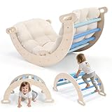 STYPLZ klettergerüst Indoor,Montessori Klettersetmit Kissen,Indoor-Spielplatz-Klettergerüste, 2 Kombinationen Kletterspielzeug-Set für Kleinkinder(C)