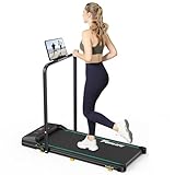 Laufband für Zuhause & Büro, klappbar Walking Pad & 3-in-1 Schreibtisch-Laufband, leise & platzsparend, mit Fernbedienung & Stoßdämpfung, Desk Treadmill, 1–8 km/h, FunLife F1 (Blau)
