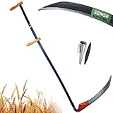 STREND PRO Sense 70 cm mit Metall Sensenstiel + WETZSTEIN & Wetzsteinbehälter | Robuste Handsense für Gras, Getreide & Wiesen | Scharfes Sensenblatt | Profi-Sense für Landwirtschaft & Gartenarbeit