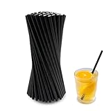 FloraVigo 100 Stück strohhalme papier, schwarze Strohhalme, biologisch abbaubare Papierstrohhalme, perfekt für Cocktails, Kaffee, Getränke und alle Gelegenheiten