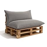 Gutekissen® Palettenkissen Set – Sitzkissen für Europaletten – Palettenpolster, Gefüllt mit Granuliertem Poulirette-Schaum PLL (Hellgrau, Eckkissen 70x40)