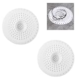 Teouuas 2 Stück Abflusssieb Silikon, Haarsieb Dusche, Abfluss Haarfänger, Universal Spülbecken Sieb, Abfluss Sieb Sink Strainer, Waschbecken Abflussabdeckung für Badezimmer Badewanne und Küche, Weiß