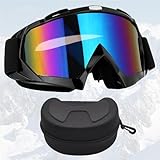 FISH DRAGATE ski motocross motorcycle goggles,skibrille für brillenträger,motocross brille,motorradbrille,crossbrille,ski goggles,brille mit schützendem brillenetui,für outdoor-sportarten, skifahren u