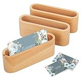 XCRPRT Kreative Hölzerne Visitenkartenhalter - 3er Set Visitenkartenständer aus Holz für Ausstellung, Messe, Empfang, Büro