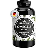 Omega 3 Kapseln hochdosiert - Jahresvorrat 365 Stück - Nur 1 Kapsel täglich - Essentielle Omega 3 Fettsäuren EPA & DHA - Fischöl Kapseln aus nachhaltigem Fischfang, ohne unnötige Zusätze