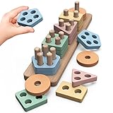 Joozmui Holz Montessori Spielzeug ab 1 2 3 Jahr, Holzspielzeug Motorikspielzeug Baby 6 9 Monate Babyspielzeug Sortierspiel Kinderspielzeug Lernspielzeug Steckpuzzle