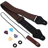 Vaguelly 1 Set Krawatten Bassgitarrengurt Ersatz-Gitarrengurt Gitarrenplektrum Gitarrenzubehör Gitarrengürtel Dekor Gitarren-Schultergurt Performance-Gurt Kopfplatte Nackenband