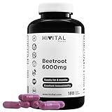 Rote Beete 6000 mg. 180 vegane Kapseln für 6-monatige Kur....
