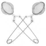 2er-Set Teezange aus Edelstahl, Hochwertiges, modernes Teesieb aus Edelstahl, Feine Filterlöcher, einfaches Filtern, Tee-Ei kann zum Filtern von Teeblättern und zum Streuen von Gewürzen verwendet werd