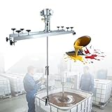 HEGGMKK Pneumatisches Rührwerk Für IBC-Tank, 1000 L Fassungsvermögen + 10 Zoll Klappmesser, Stablänge 85–95 cm, Edelstahlmaterial, Für Tintenlöser-Rührwerk,5 cylinders