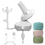 Etcokei Wollwickler, Elektrisch Garnwickler zum Häkeln, Wollabwickler mit starker Spannung und stufenloser Geschwindigkeit, Automatischer Garnspinner zum Stricken, idealer Helfer für Strickliebhaber