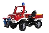 Rolly Toys Unimog Feuerwehr Tretauto mit Seilwinde ab 3 Jahren | Feuerwehrauto zum selber fahren mit Flüsterlaufreifen | Tretfahrzeug, Tretauto ab 3, Feuerwehr Unimog 038299