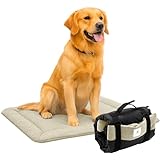 Wanderpfote Hundedecke für Unterwegs, 75 x 50cm – Waschbar, Orthopädisch, Wasserdicht – Hochwertiges Design – Hundedecke Outdoor, Hundematte Auto (Braun, Größe M)