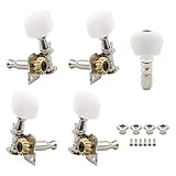 5 x Semiclosed Stimmwirbel für Banjo Zelluloid Maschine Kopf Tuning Pegs Tuner chrom