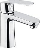 Cornat Waschtisch-Einhebelarmatur 'Belmont' - Hochwertiger Messingkörper - verchromt - Mit Zug-Ablaufgarnitur / Niederdruck-Armatur / Wasserhahn fürs Bad / Waschbecken-Armatur / BEL12, Silber