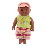 Milisten Simulation Einer Babypuppe Junge Realistische Babypuppe Neugeborenes Babypuppe Schwarz Jungs Mini Richtig Erste Klein Realistische Neugeborene Babypuppen Aus Silikon Niedlich PVC