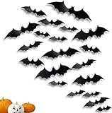 72 Stück Halloween-Fledermaus-Dekorationen, 3D-Wandaufkleber, 4 Größen, schwarze PVC-Fensteraufkleber, geeignet für Bar, Heimdekoration, Raumdekoration, Außen- und Innenbereich, DIY,