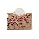 Kosmetiktücherbox für Zuhause/Büro Taschentuchbox, Ölgemälde, Taschentuchbox, Abdeckung aus PU-Leder, Kosmetiktuchspender, Boxhalter for Wohnzimmer, Schreibtisch, dekorativ Taschentuchbox(Bruin)