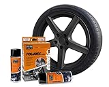 Foliatec Sprühfolie Auto Felgenfolie Sprüh Lack Set für 4 Felgen, Abziehbar, Gute Deckkraft, schwarz matt 2x 400ml