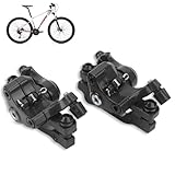 MTB Scheibenbremsen Set, 2 Stück Aluminiumlegierung Scheibenbremsen MTB Bremssattel vorne und hinten Line Pulling Mechanische Scheibenbremse Fahrrad Kabelabzieher Zubehör für Mountainbike Rennrad BMX