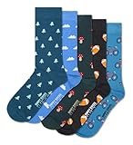 Happy Socks Basics Collection-Farben, Streifen, Essen & Sport - für Damen und Herren, hergestellt aus nachhaltiger Baumwolle (US, Alpha, Small, Medium, Regular, Regular, Regular, 5er-Pack LITE Nature