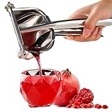 Manuelles Entsafter, Edelstahl-Obstpresse mit V-förmiger Düse und poröser Filter, arbeitssparender Zitronenquipstoffe mit Komfortgriff, verdickter Limettenkreisel für Zuhause, Shop Fruit Press