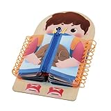 D-Brett zum Anziehen | Grundfertigkeiten – Holzspiel für Kinder, 3 Jahre, Haus, Kindergarten, Reise, Feinmotorik