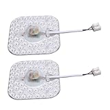 Asixxsix LED-Deckenventilator-Licht-Nachrüstsatz, 3CCT 6500 K 4000 K 3000 K Magnetisches LED-Nachrüst-Lichtplatinenpanel, 24 W Energiesparende Unterputz-Deckenventilator-Leuchte für (Quadrat)