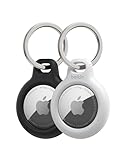 Belkin AirTag Hülle mit Schlüsselanhänger (Secure Holder Schutzhülle für Air Tag, Accessoire mit Kratzschutz), 2er-Pack, Schwarz und Weiß