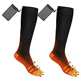 Beheizbare Socken, 4000mAh Beheizte Socken Herren Damen Wiederaufladbare Batterien Elektrische Warme Socken Fußwärmer