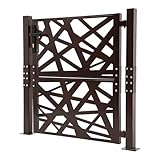 Gartentor 105 x100 cm Stahl Gartentür Metall Zauntür Einfahrtstor Hoftür Abschließbar für Gärten Innenhöfe Terrassen (Braun)