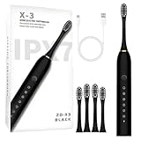 Elektrische Zahnbürste, Schallzahnbürsten für Erwachsene und Kinder Electric Toothbrush mit 6 Putzmodi Integrierter Timer und 4 Zahnbürstenköpfen Ultraschall Zahnbürsten 40000 VPM 6 Modi
