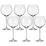 Leonardo Cheers Burgunder-Gläser, 6er Set, spülmaschinenfeste Rotwein-Gläser, Rotwein-Kelch mit gezogenem Stiel, Wein-Gläser Set, 750 ml, 035389