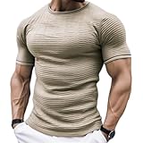 Leichtes Sommerhemd Herren Tankshirt Herren Short Sleeve Shirt Herren Kurzarm Shirt Herren Stricken Kurzarm Herren Hemden Sommerhemd Herren G-Beige XXXL