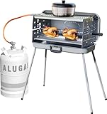 BERGER Camping Gasgrill Klappbar | Tragbarer Koffergrill mit...