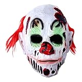 Cosplay Gesichtsbedeckung, Halloween Latex Decke | Rote Haare Maske | Cosplay Kopfbedeckung, böse Gesichtsbedeckung, komplettes Cospla Kostüm