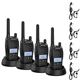 BAOFENG BF-88ST Pro PMR446 Walkie Talkie, Verbesserte Wiederaufladbare Lizenzfreie Funkgeräte mit Großer Reichweite, LCD-Display, VOX-Dual-Watch, Desktop-USB-Ladegerät und Ohrhörern, 4er-Pack