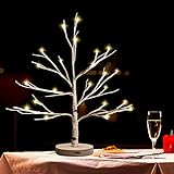 Hypestar Dekoratives Lichterbaum | Leuchtbaum mit 24 Warmweißer LEDs Licht | 45cm Lichterzweige für Tischdekoration |USB und Batterien | Weihnachten Party Innendeko (24 Gestreift)
