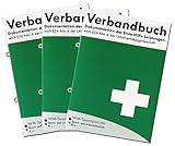 3er Pack Verbandbuch Erste Hilfe - Heraustrennbare Seiten nach DSGVO Verbandsbuch DIN A 5 nach § 24 Abs. 6 der Unfallverhütungsvorschrift mit Ringösen