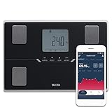 Tanita BC-401 Körperanalysewaage mit Bluetooth, Hochpräzises Wiegen zur Analyse der Körperzusammensetzung, Smart-App für Fitnesstracking, Stoffwechselalter, schwarz, 3 Jahre Garantie, (Schwarz)