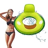 Schwimmring Erwachsene Groß Stabile PVC Schwimmreifen Wasser Spielzeuge Avocado Luftmatratze mit Rueckenlehne Griffen Pool Ring für Sommerpool Wasser Strand Party