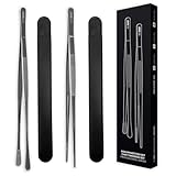 REDSALT® Premium Kochpinzetten 2er Set 30 cm | INOX 18/10 Edelstahl rostfrei spülmaschinenfest | Profi Koch Zange Pinzette für Lebensmittel Küche Grill | Gourmetzange Küchenpinzette Grillpinzette