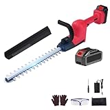 Akku-Heckenschere 21V, 40 cm Schnittlänge, Ergonomischer Griff, Elektrischer Heckentrimmer mit Batterie, Schutzhülle, für Sträucherschneiden Gartenpflege, Cordless Hedge Trimmer