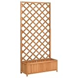 vidaXL Pflanzkübel mit Spalier, Pflanzgefäß mit viel Platz, Pflanzenkasten für Garten Terrasse, Blumenkasten Pflanztopf, Braun Massivholz Tanne