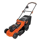 Black+Decker 3-in-1 Elektro-Rasenmäher (2000W, 48 cm Schnittbreite, 50 L Grasfangbehälter, mit 7-facher Schnitthöhenverstellung (38 - 100mm) und EdgeMax) LM2000