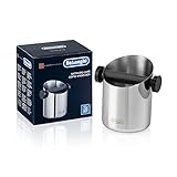 De'Longhi DLSC059 Abschlagbehälter, für Espresso Siebträger, Kaffeesatz Abschlagbox, Kaffeemaschinen Zubehör für den Barista Zuhause, Abklopfbehälter aus Edelstahl