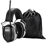 ZOHAN 042 Gehörschutz mit Radio, MP3 FM/AM Ohrenschützer für Industrie, Geräuschunterdrückungs Musik Kapselgehörschutz für Jäten & Lärmintensive Freizeitaktivitäten, SNR 30dB, NRR 25dB, Grau