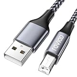 RAVIAD Druckerkabel, Scannerkabel [5M] USB 2.0 Typ B Kabel USB A auf USB B Drucker PC Printer Cable Kompatibel für HP, Dell, Canon, Lexmark, Xerox, Brother, Samsung - Grau