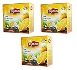 Lipton Schwarzer Tee - Zitrone - 20 Premium Pyramiden Teebeutel In Einer Box (3er Packung)